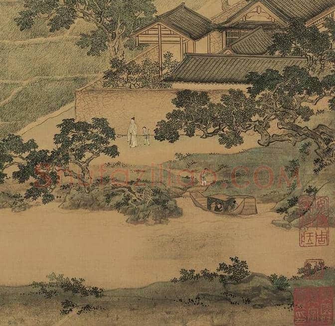 仇英《莲溪渔隐图》欣赏 | 书画知识