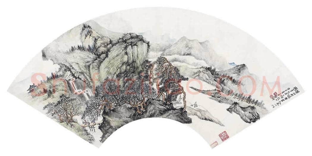 郑午昌山水扇面《山居秋意》,笔墨精到,神韵悠扬! | 国画欣赏