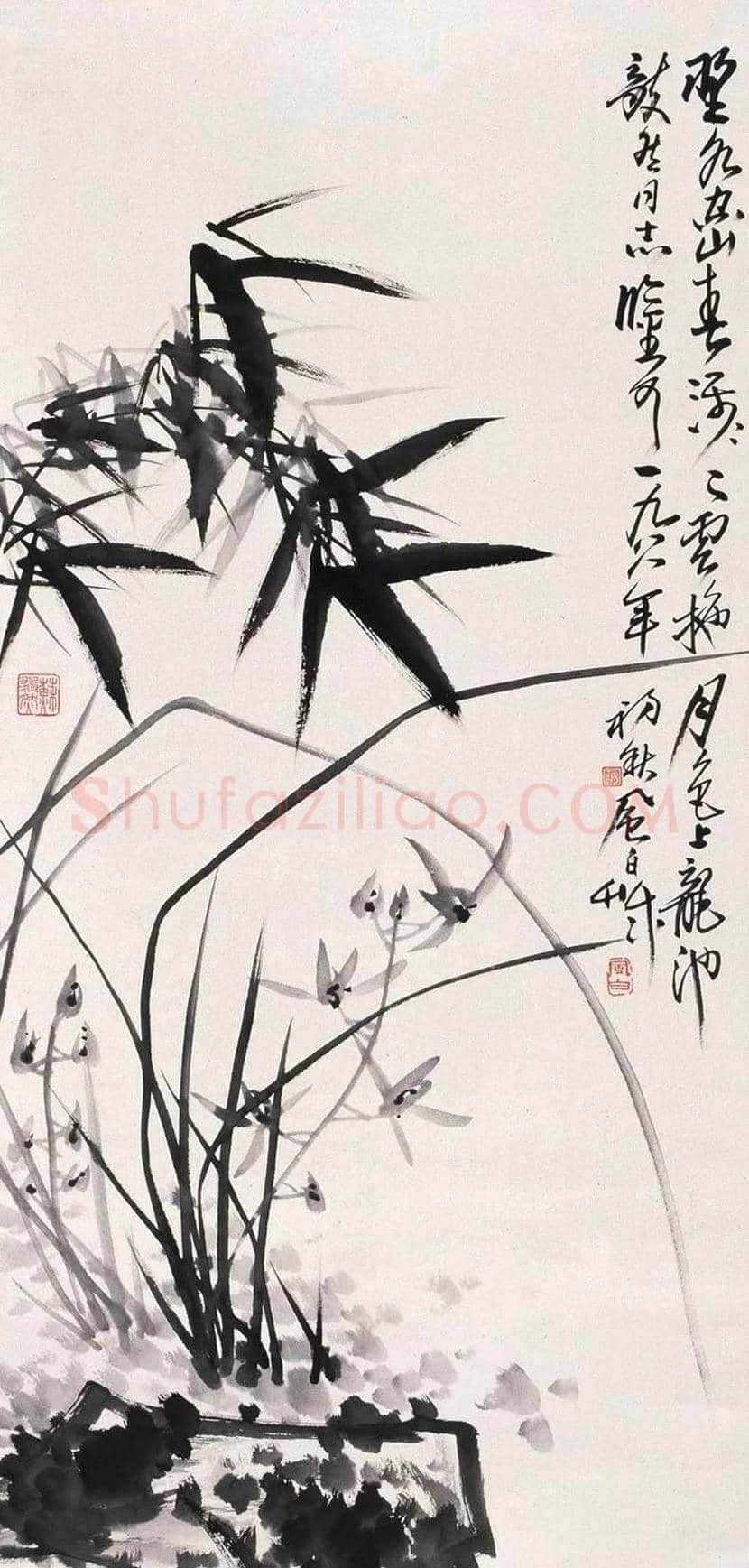 蒋风白兰竹作品欣赏 | 书画讲解