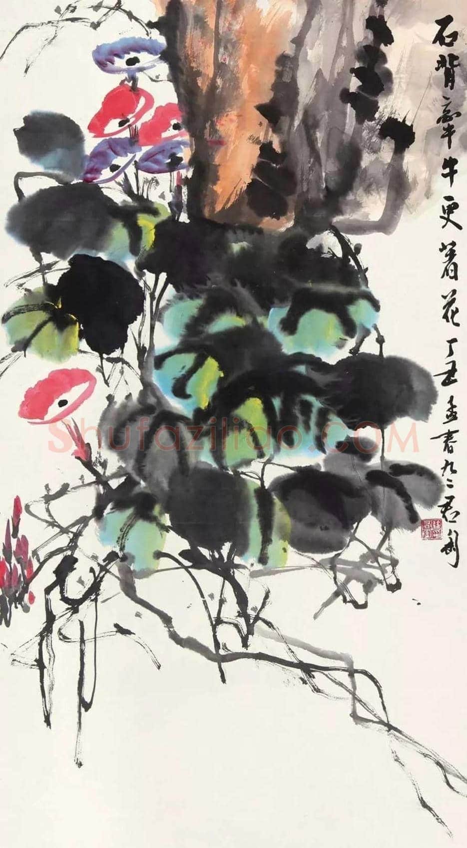 钱君匋笔下的牵牛花,清新奔放 | 书画文摘