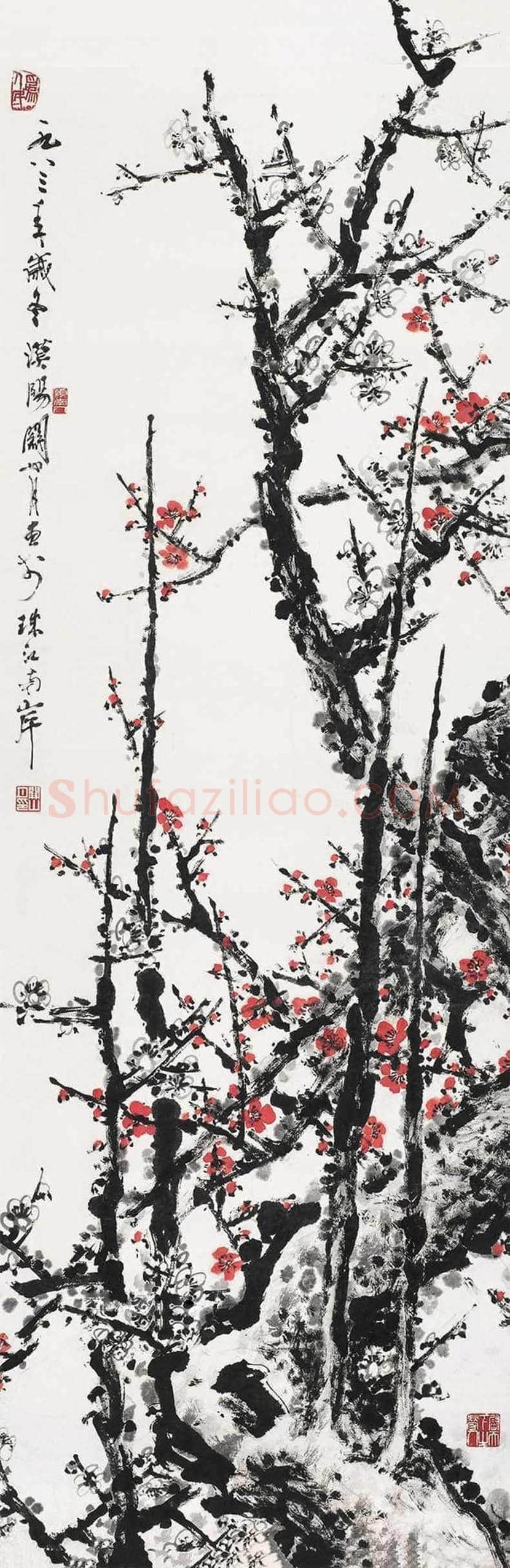 2018关山月梅花作品多少钱一平尺? | 书画学堂