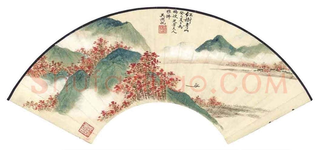 吴湖帆山水扇面作品《溪居清旷》,咫尺之中有乾坤 | 国画作品