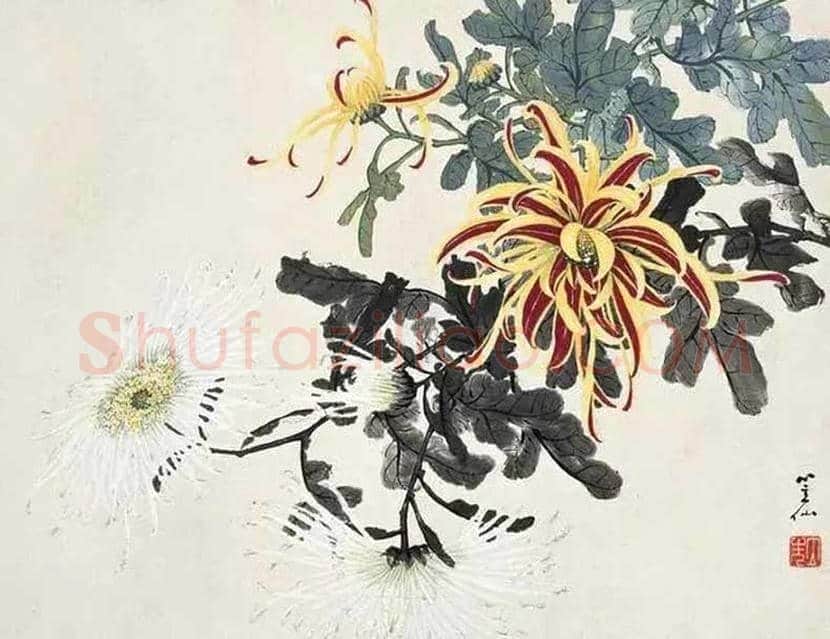 吴笠仙菊花作品欣赏 | 书画百科