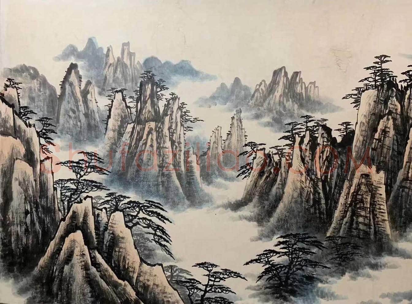 董寿平代表作《黄山松云图》,丈二巨制 | 国画鉴赏