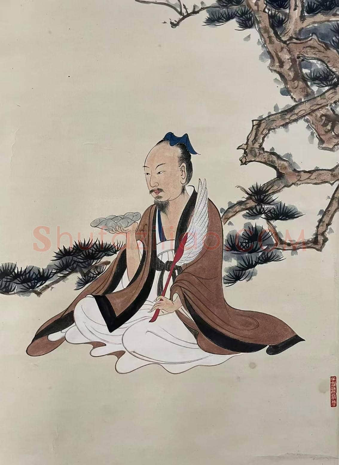 虚静斋旧藏——张大千《松下高士图》 | 国画作品