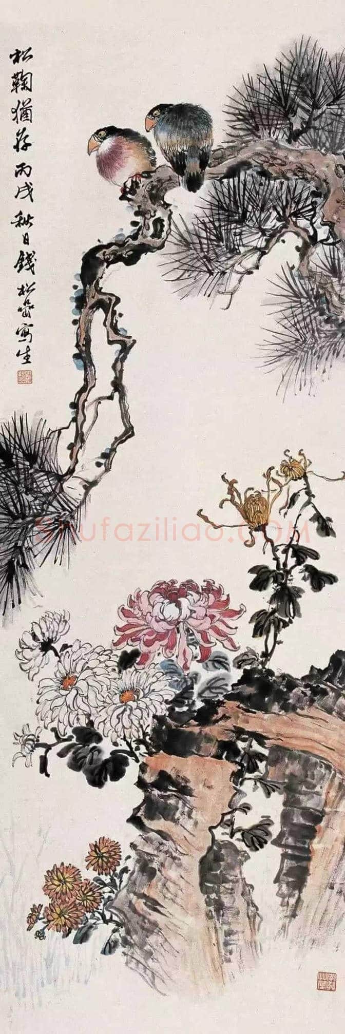 钱松喦花鸟画欣赏【20幅】 | 书画文摘