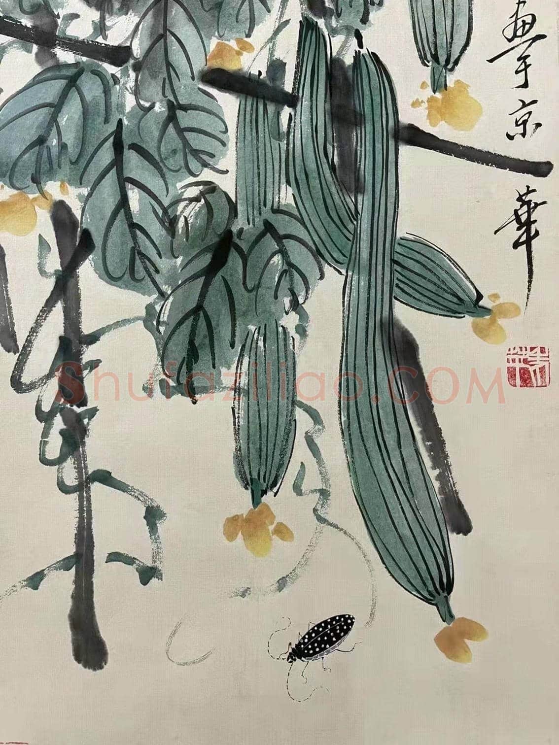 齐白石《花卉草虫》四屏，至罕佳构！ | 国画作品