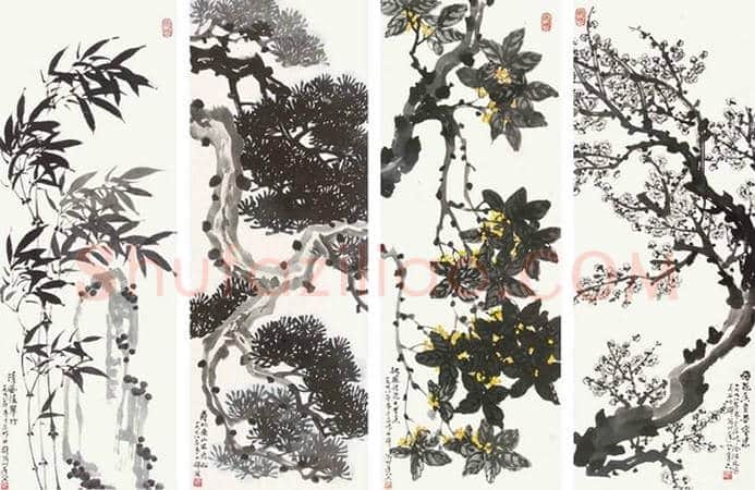 王雪涛等《花鸟四条屏》作品欣赏 | 书画资料