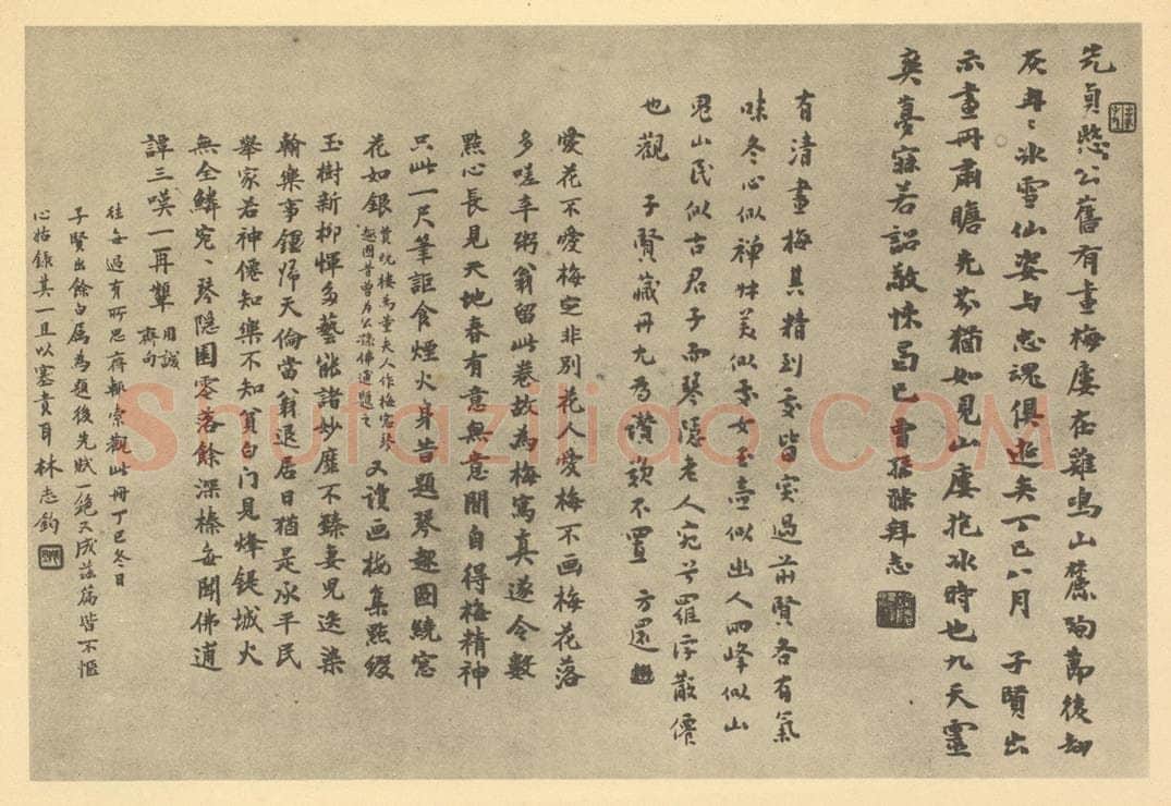 民国 林志钧《清·汤贻汾·梅花册·汤涤、方还·林志钧题跋》书画作品