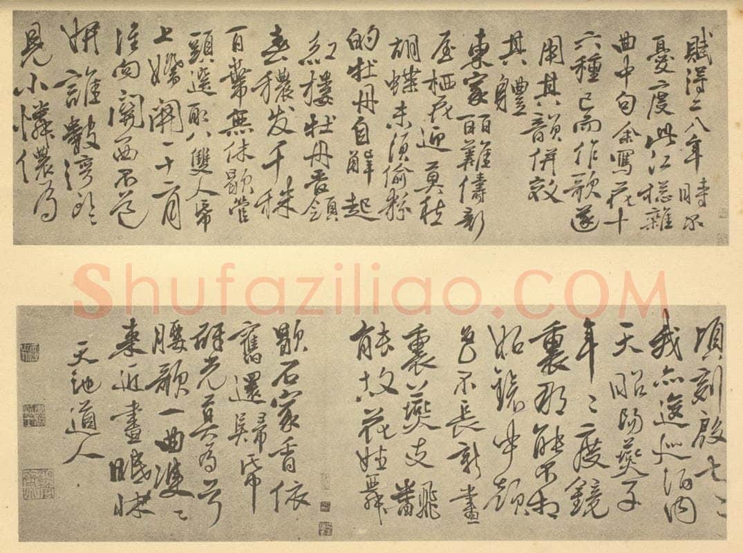 明 徐渭《明·徐渭·花卉册·徐渭题跋》书画作品