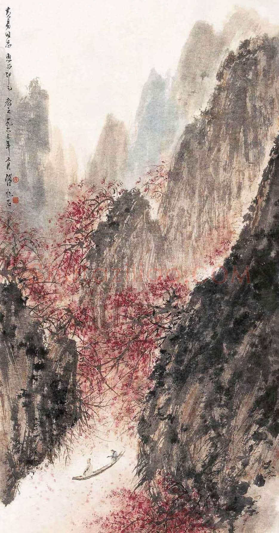 傅抱石《西风吹下红雨来》欣赏 | 书画文摘