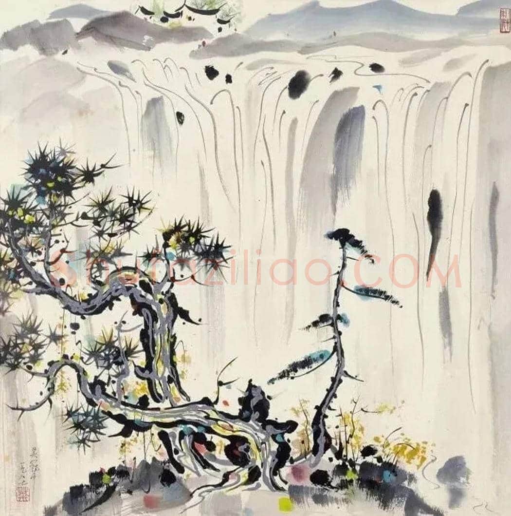 吴冠中笔下的瀑布欣赏 | 书画百科