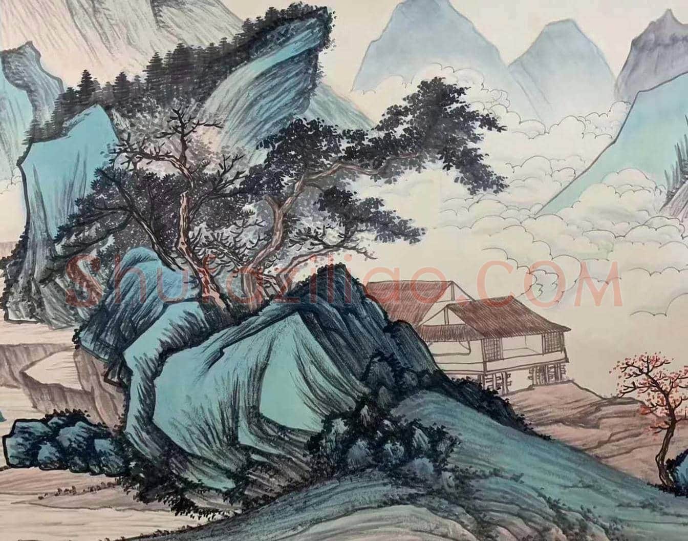 启功山水画《溪山渔隐图》,丈二巨制 | 国画图片