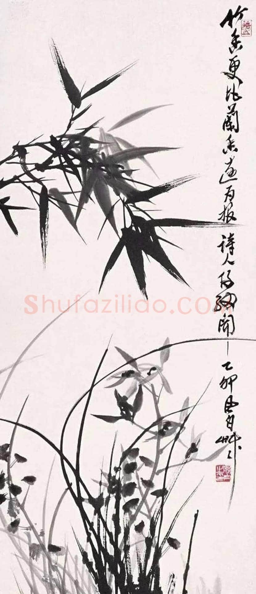 蒋风白兰竹作品欣赏 | 书画讲解