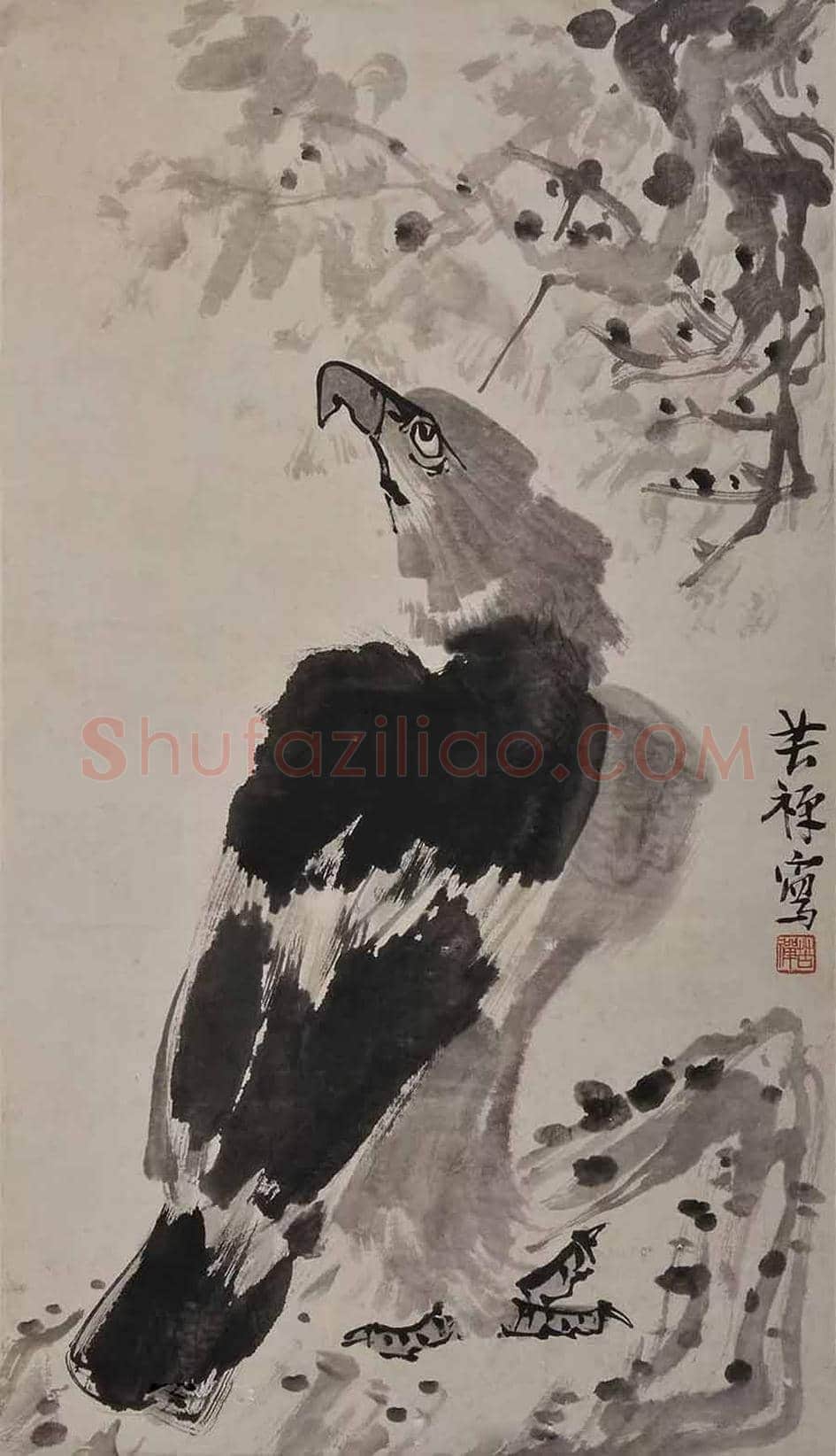 李苦禅作品《远瞻》,英气袭人 | 国画图片