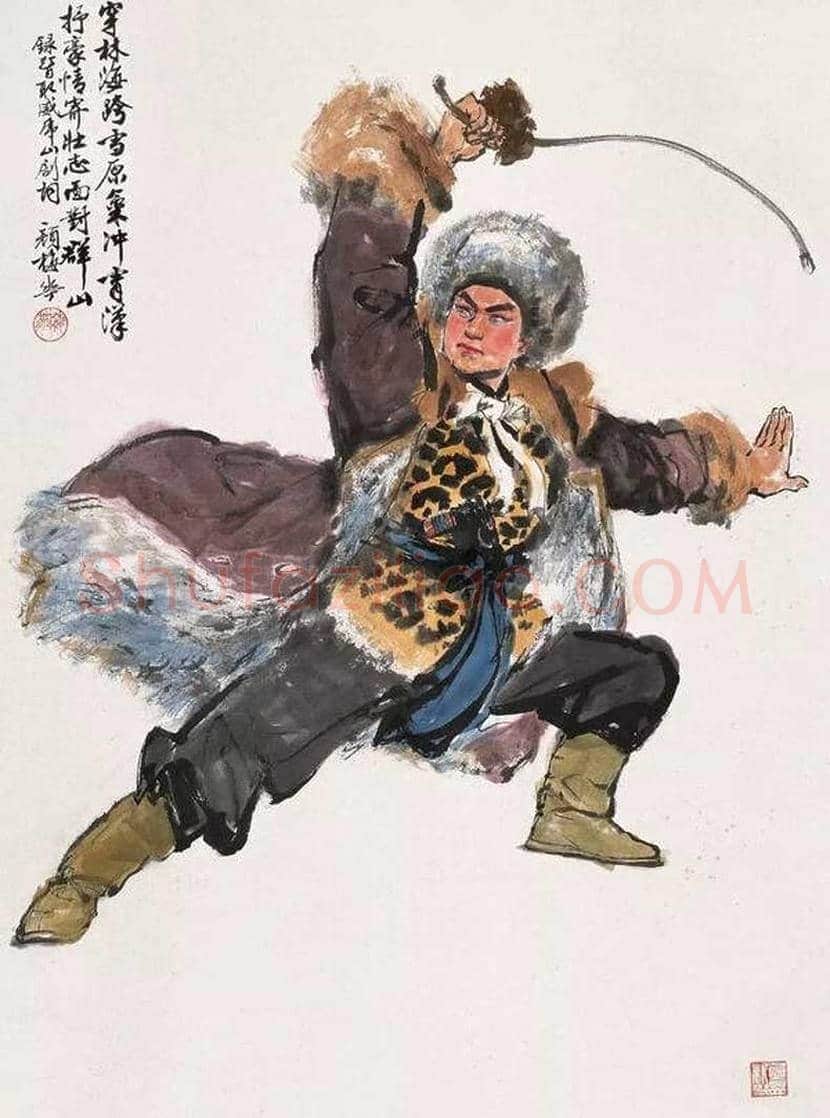颜梅华文革样板戏人物画作品欣赏 | 书画资料
