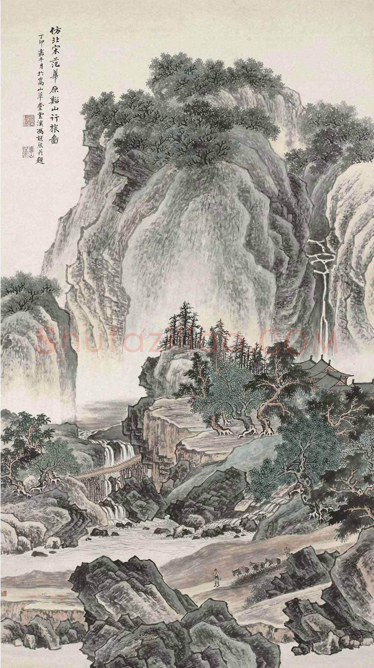 冯超然《仿燕文贵笔意》,仿古山水力作! | 国画作品