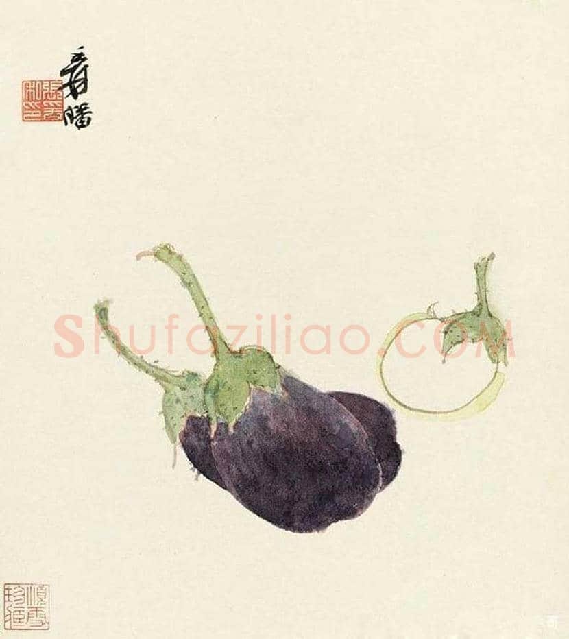 张大千所画瓜果蔬菜,有一种淡雅的意境 | 书画资料