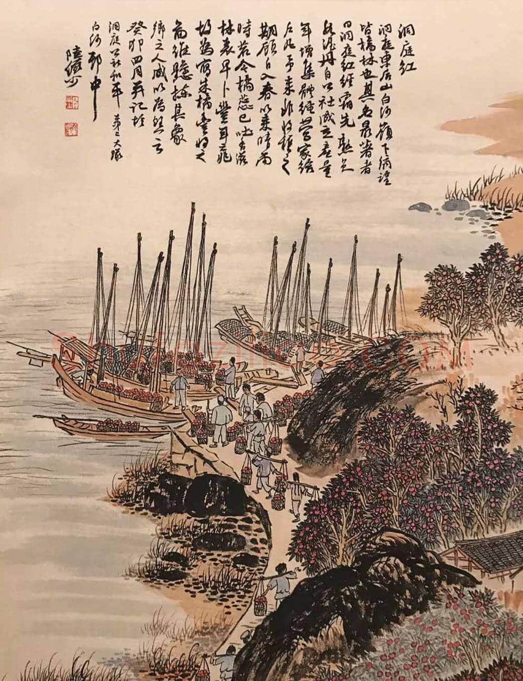 陆俨少《洞庭红》,有时代特色及现实意义 | 国画图片