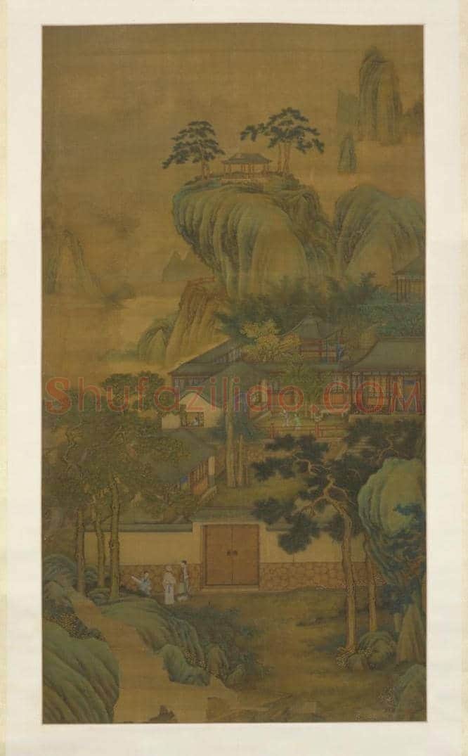 沈源山水楼阁图轴 | 书画知识