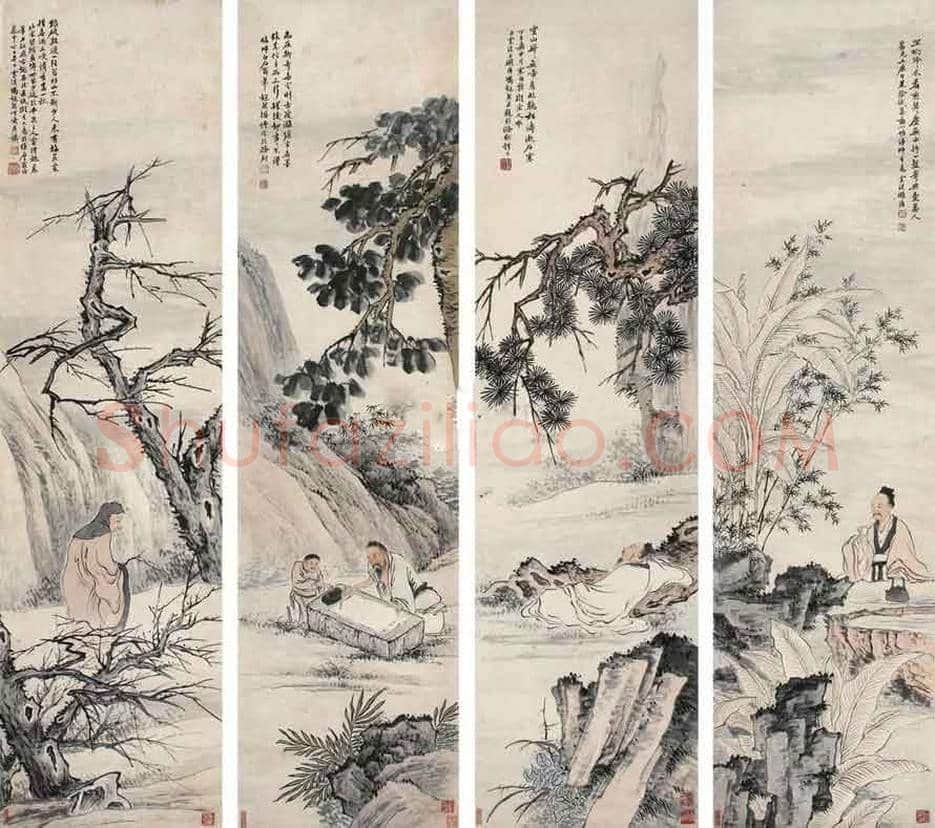 冯超然人物画高士图欣赏 | 书画资料