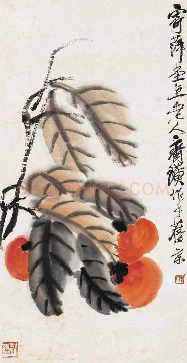 齐白石画笔下的柿子，事事如意 | 书画常识