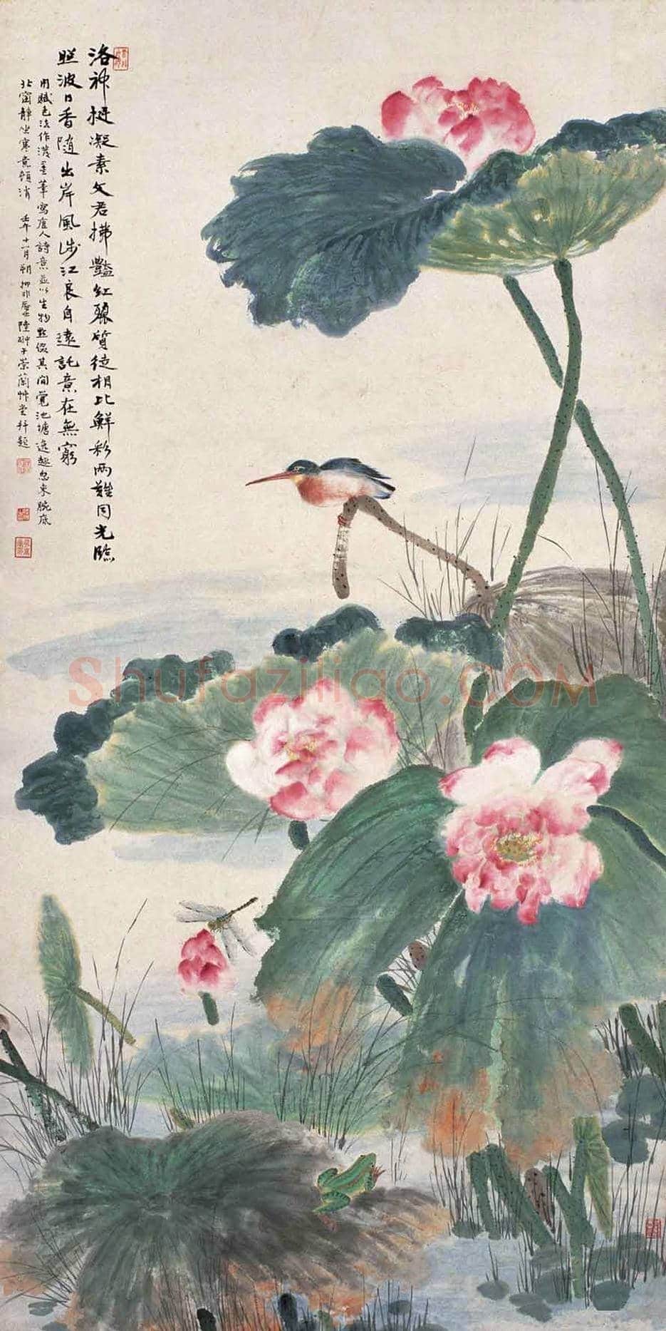 陆抑非荷花作品欣赏 | 书画文摘