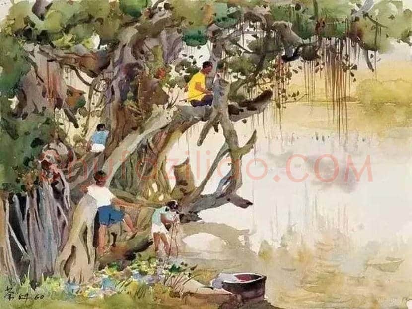 吴冠中水彩画作品欣赏 | 书画文摘