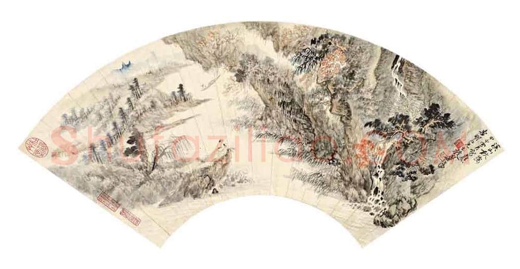 郑午昌山水扇面《山居秋意》,笔墨精到,神韵悠扬! | 国画欣赏