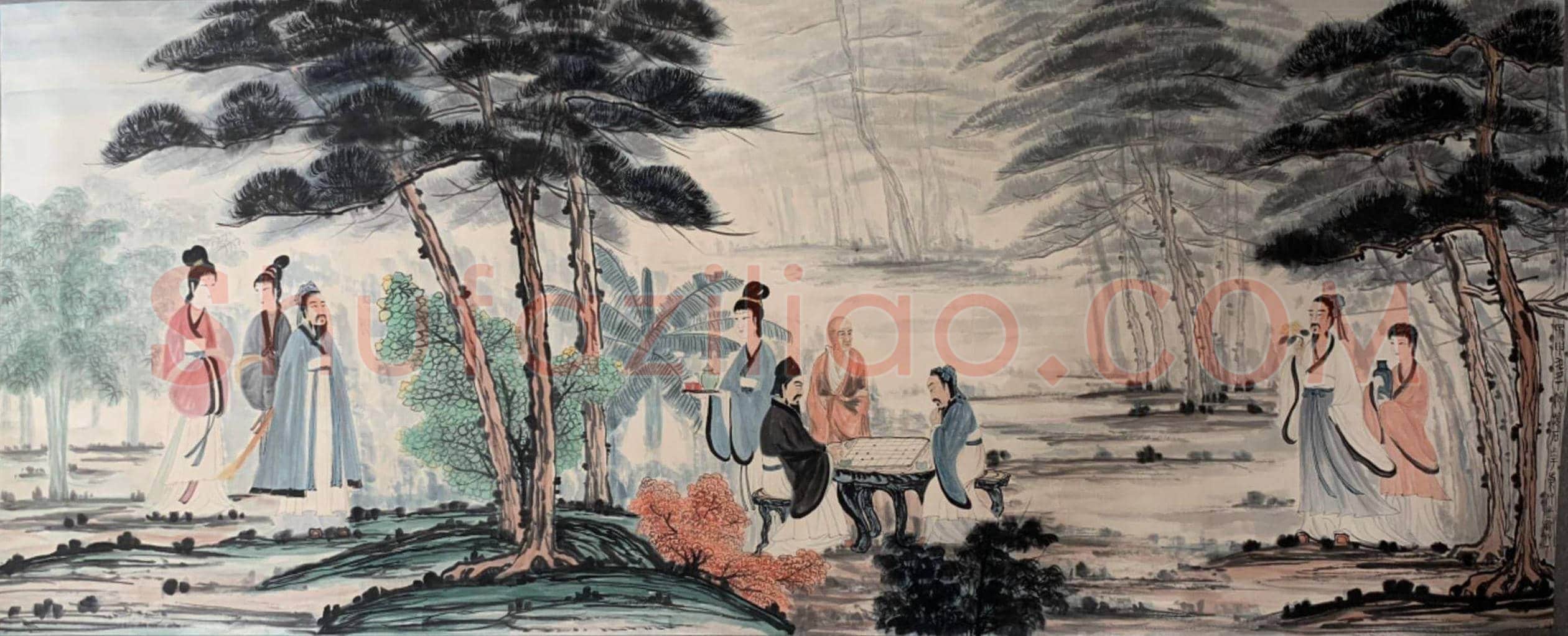 傅抱石《人物画》丈六巨制，巅峰绝唱！ | 国画图片