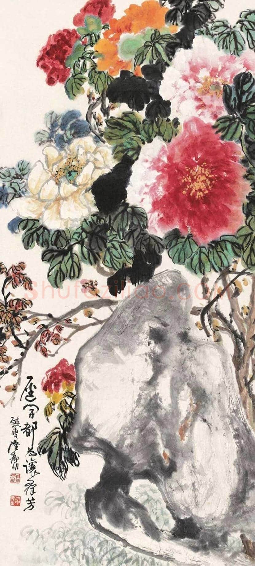 陆抑非牡丹作品欣赏 | 书画科普