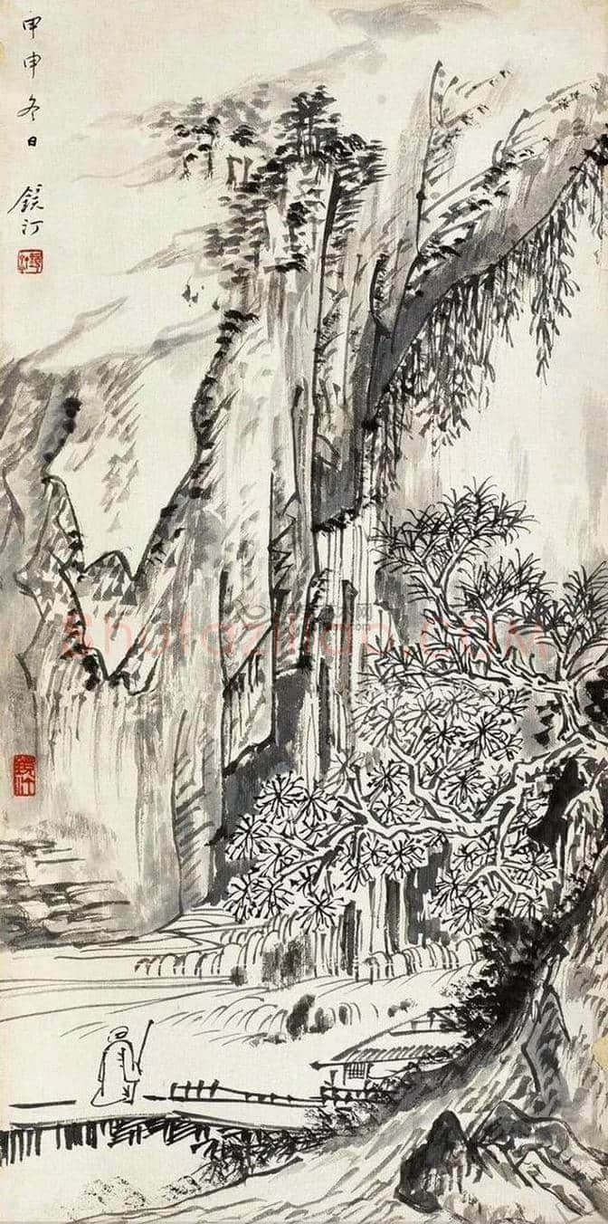 启功老师吴镜汀的山水画,堪称一流 | 书画文摘