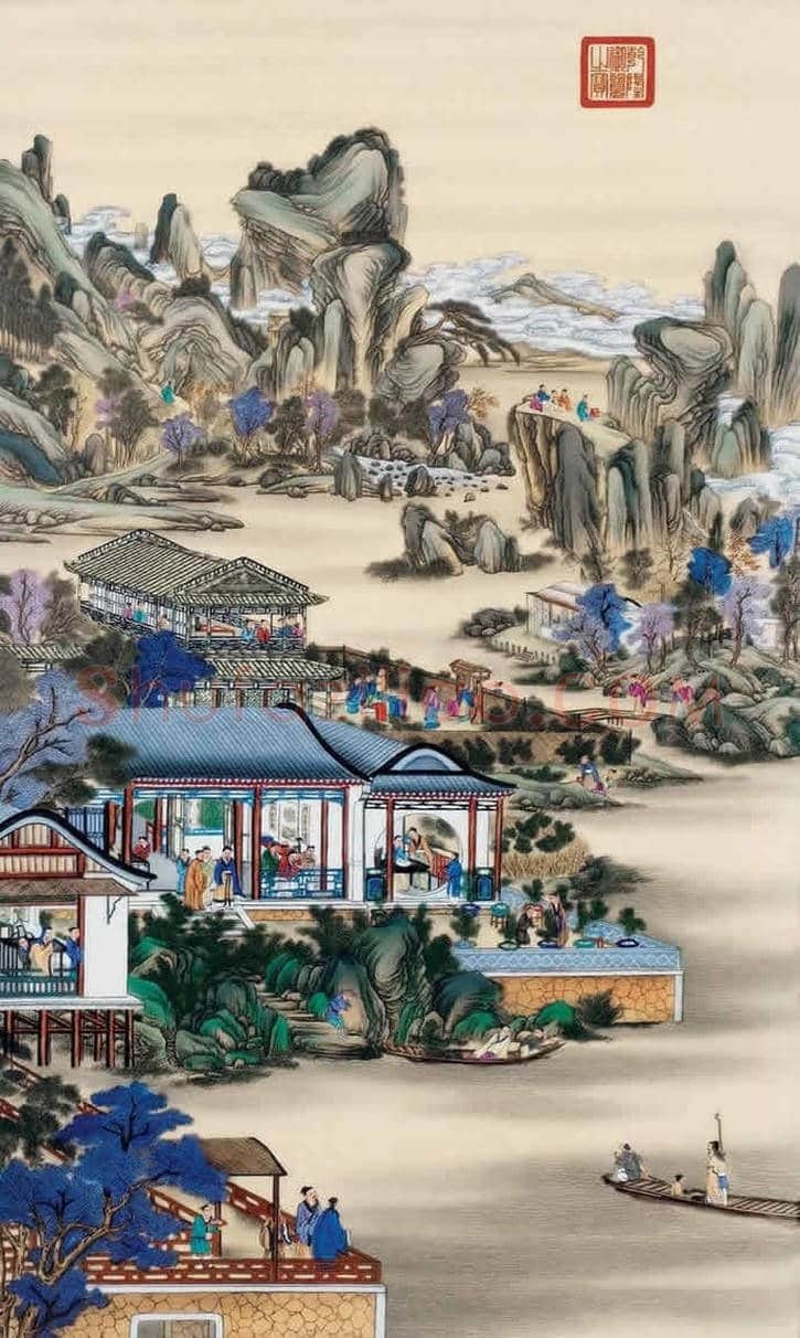 郎世宁《雍正十二月圆明园行乐图》【亿元精品】 | 书画百科