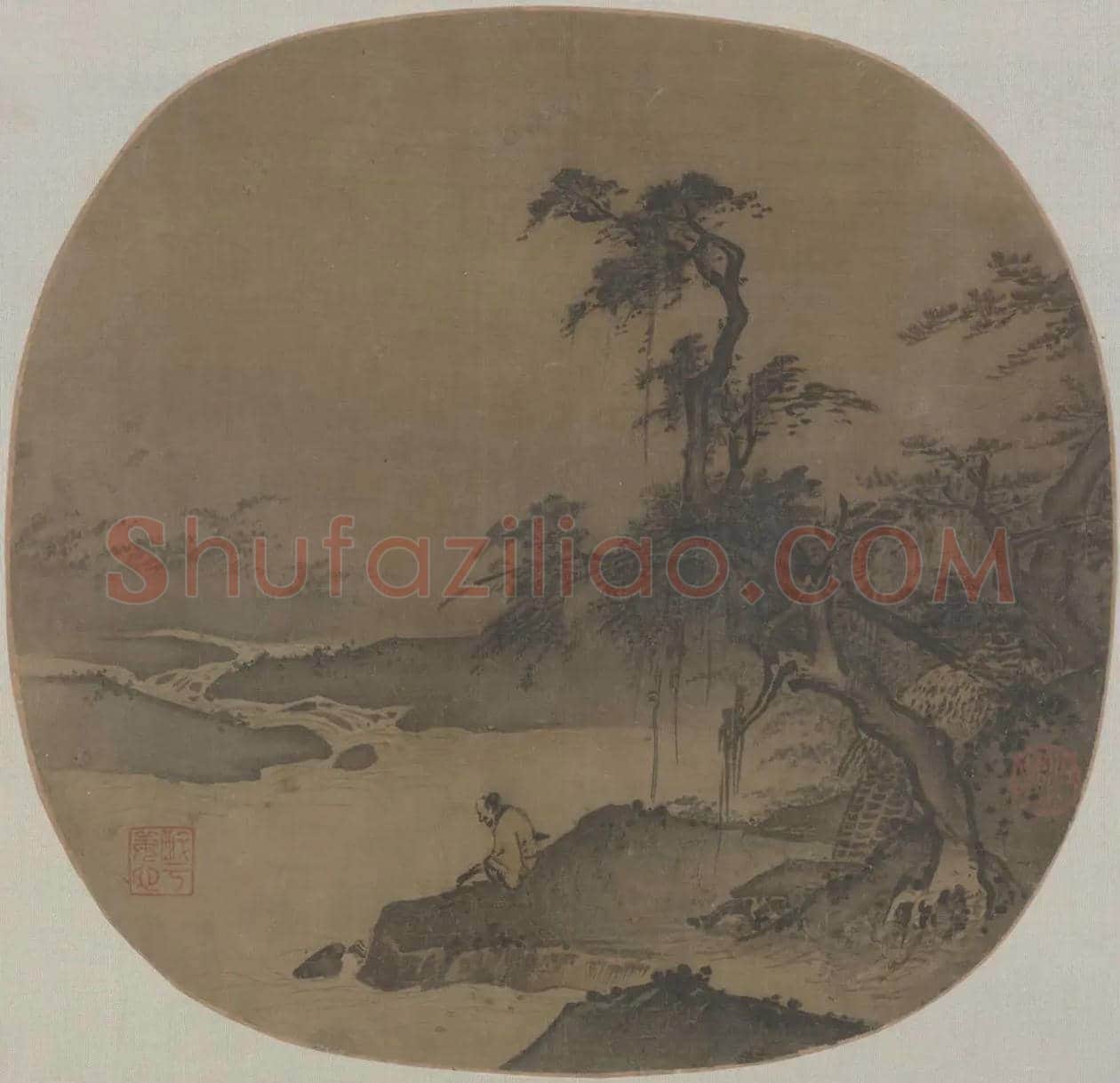 夏圭《临流抚琴图》欣赏 | 书画文摘