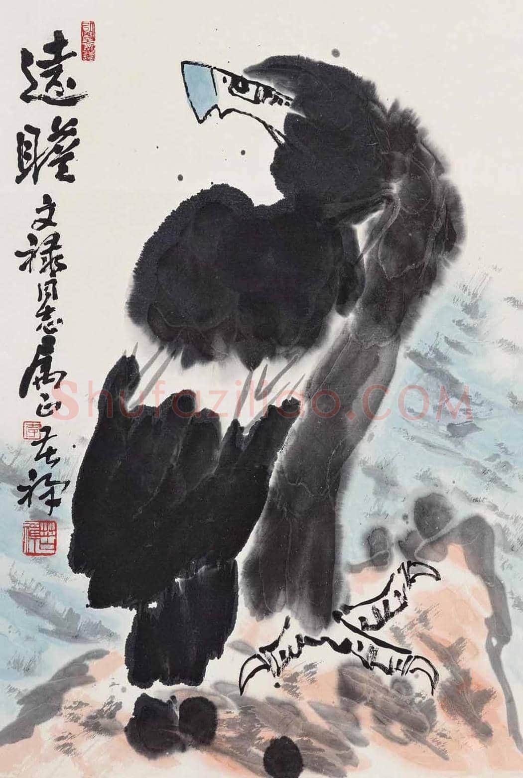 李苦禅作品《远瞻》,英气袭人 | 国画图片