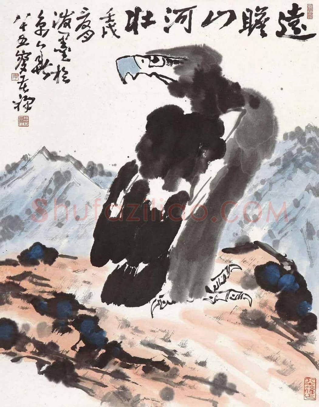 李苦禅作品《远瞻》,英气袭人 | 国画图片