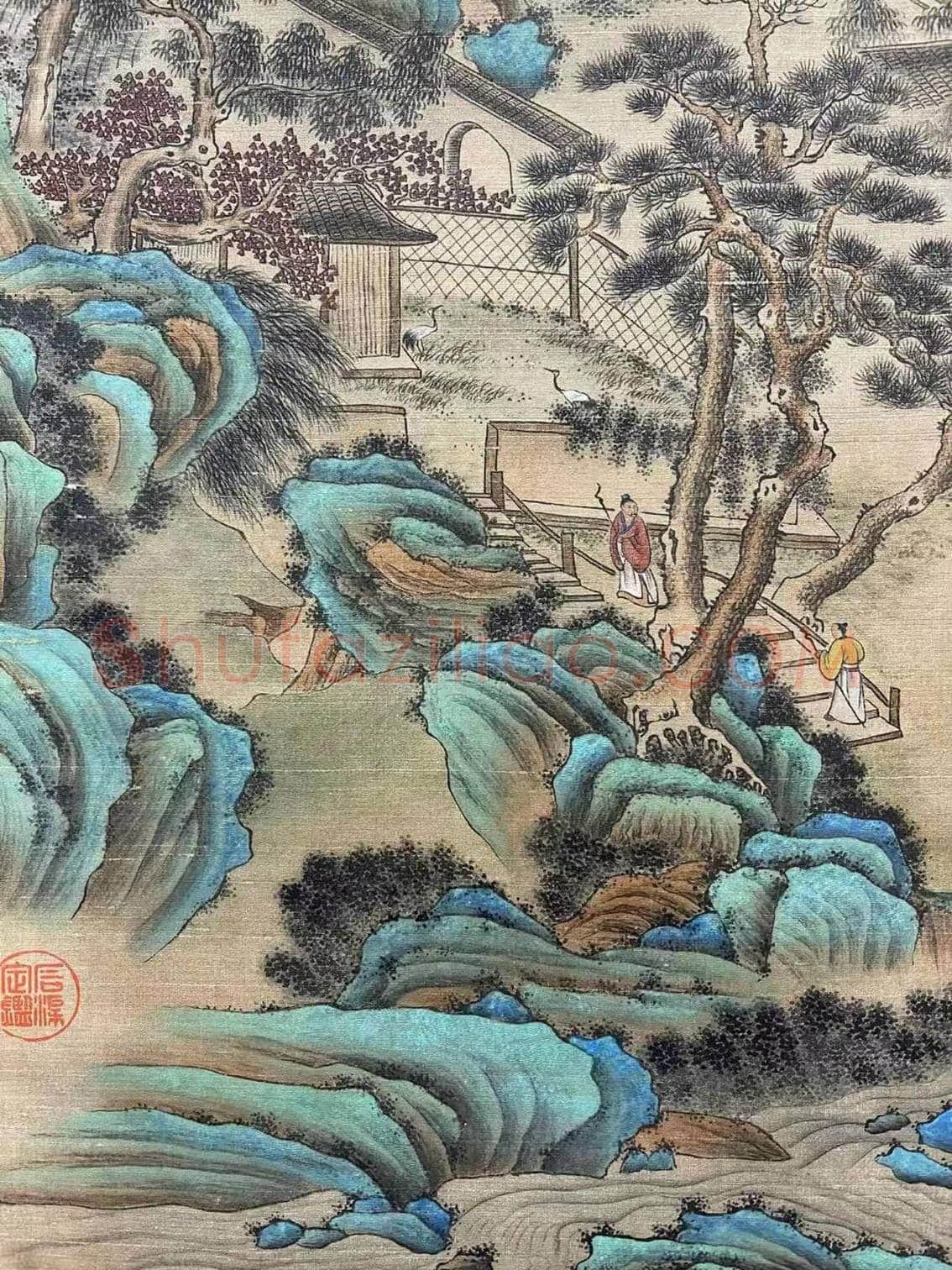 宫廷正统 青绿翘楚——钱维城《松壑仙踪图》 | 国画鉴赏