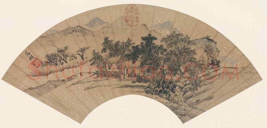 文徵明扇面画图赏《文徵明便面畫选集》 | 著名国画图片