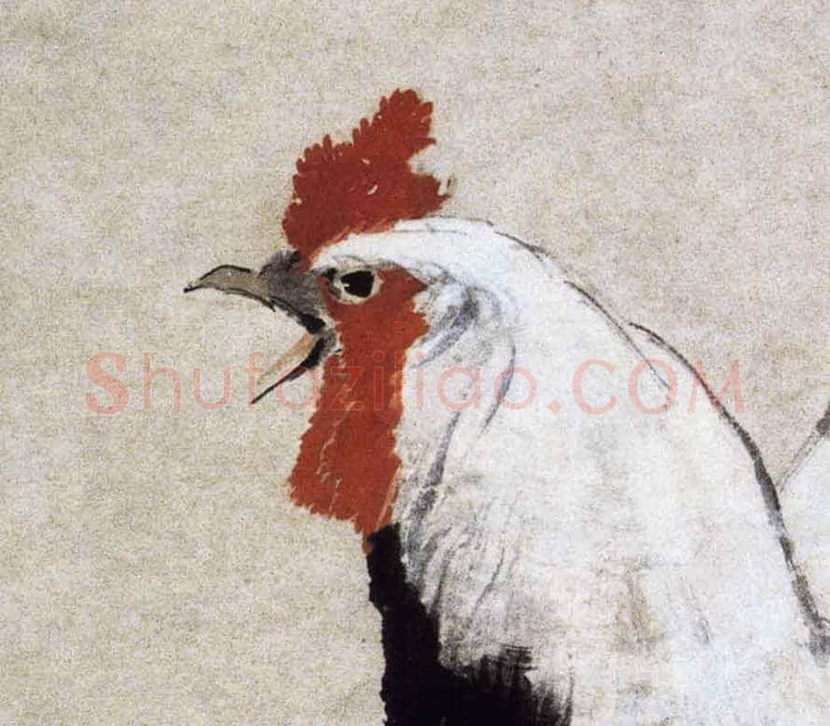 任伯年《桃花双鸡图》图赏 | 传世国画赏析