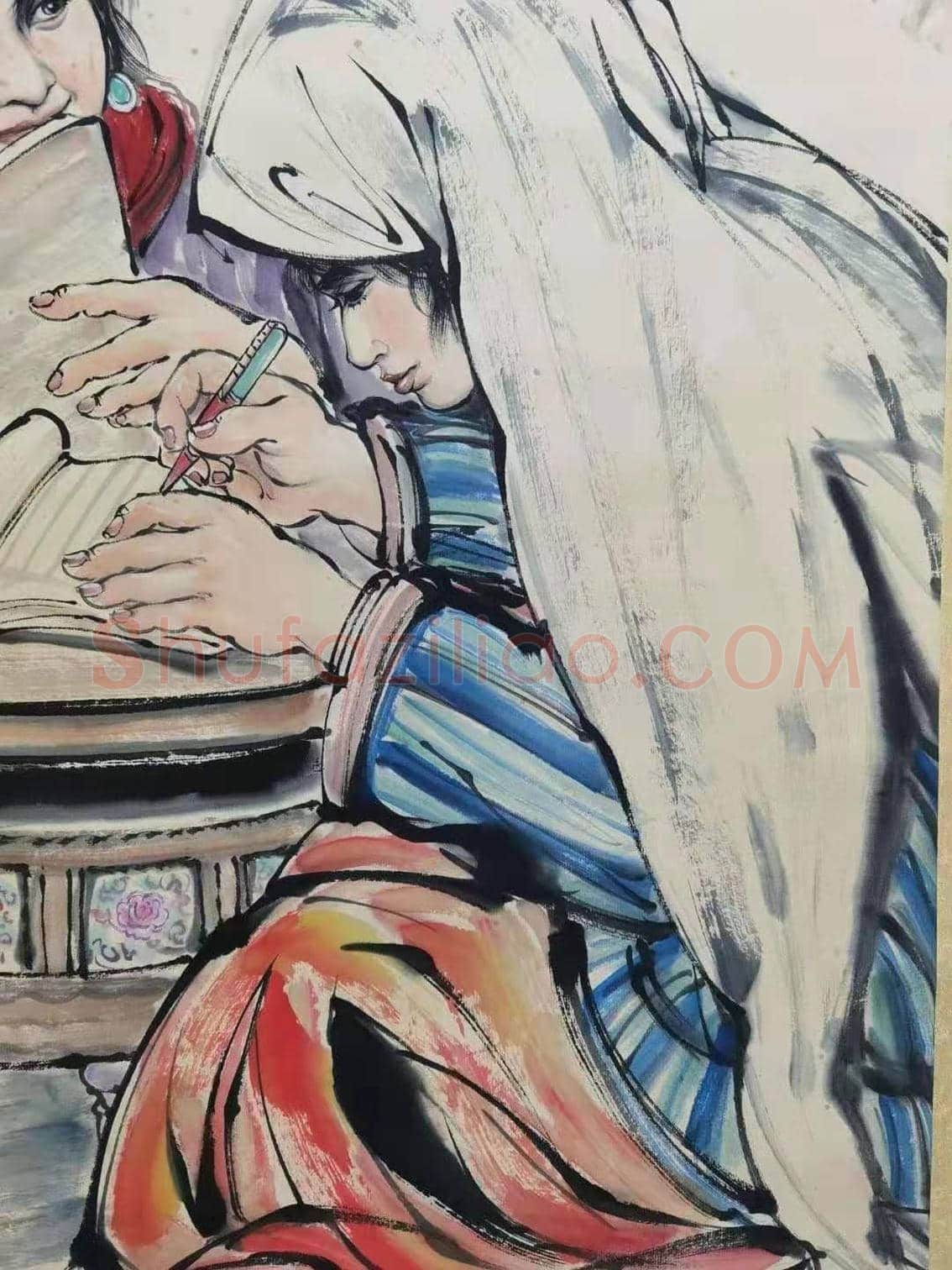 黄胄作品《学文化》,富有生活气息! | 国画赏析