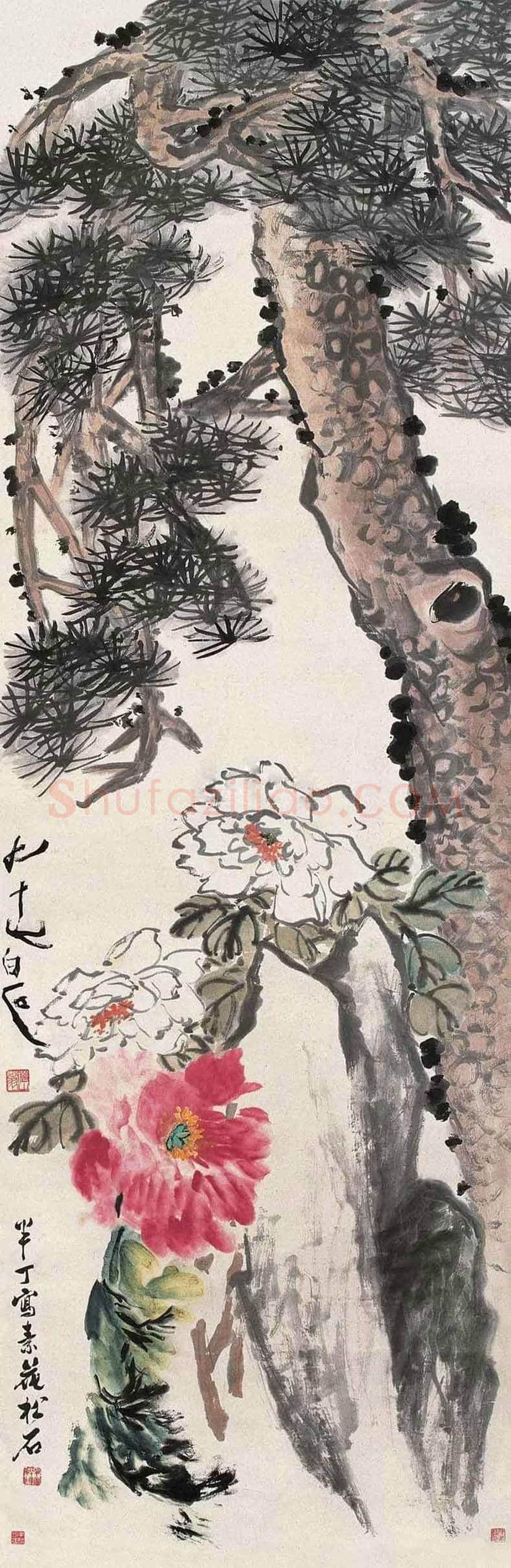 齐白石陈半丁合作作品《富贵长青》欣赏 | 书画常识