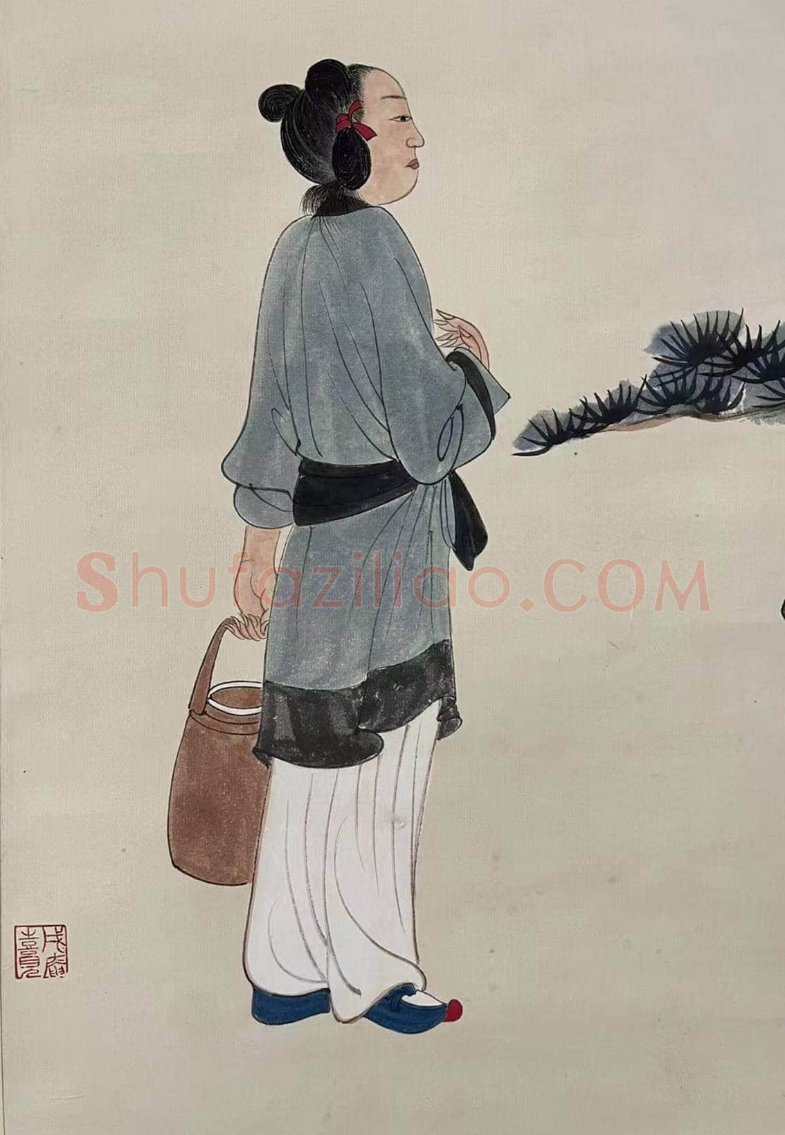 虚静斋旧藏——张大千《松下高士图》 | 国画作品