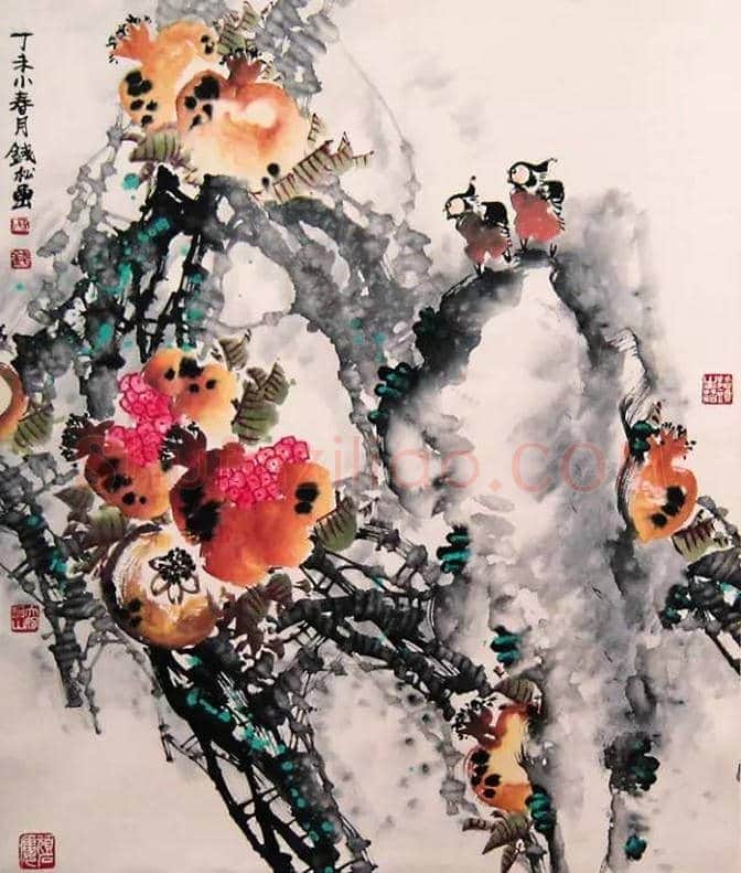 钱松喦花鸟画欣赏【20幅】 | 书画文摘