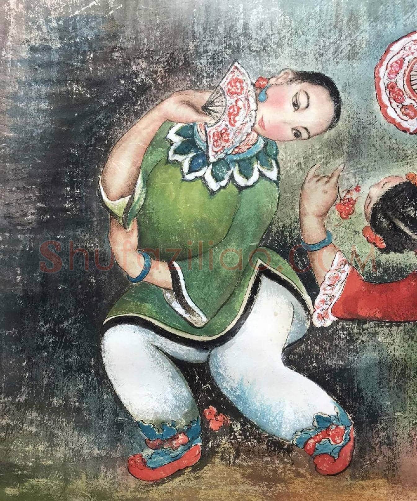 名人佳作——潘玉良《双人扇舞》 | 国画作品