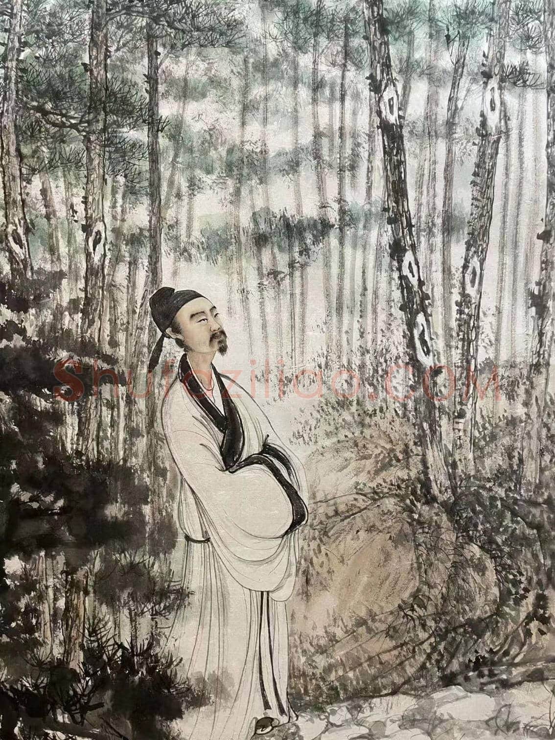 傅抱石巨制《李白像》，稀世珍品 | 国画鉴赏