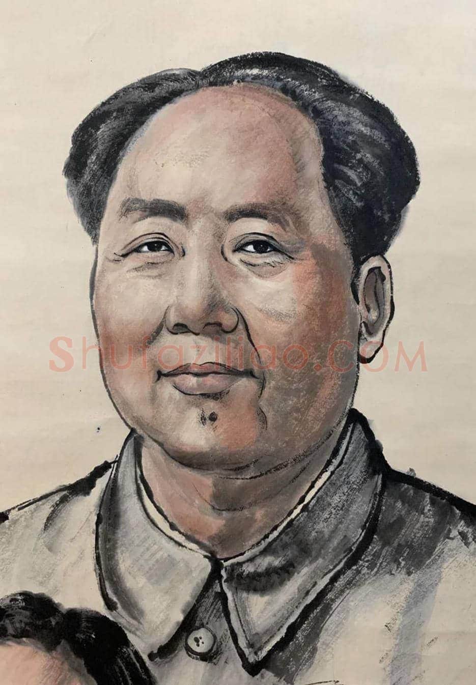 蒋兆和《在毛主席身边前进》,馆级红色经典 | 国画鉴赏