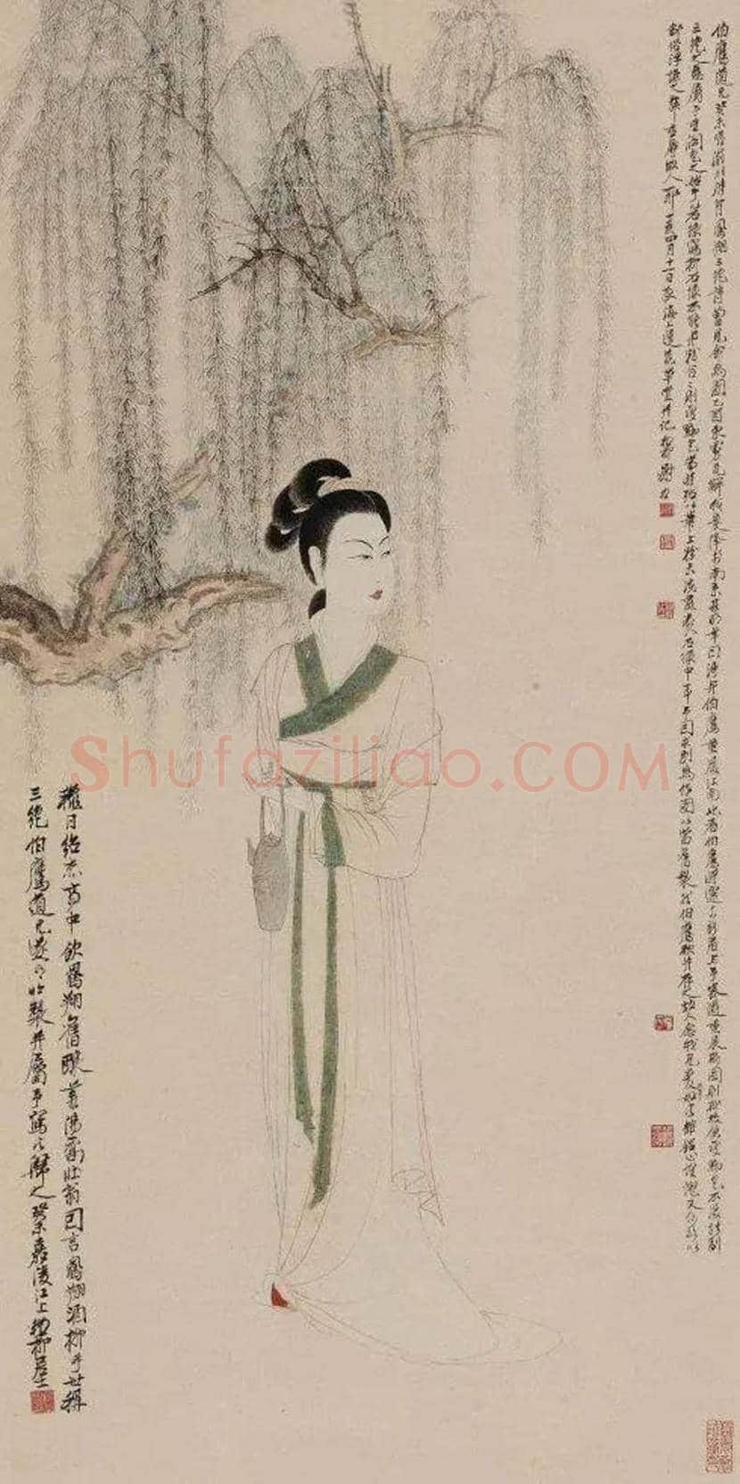 谢稚柳仕女图作品欣赏 | 书画讲解