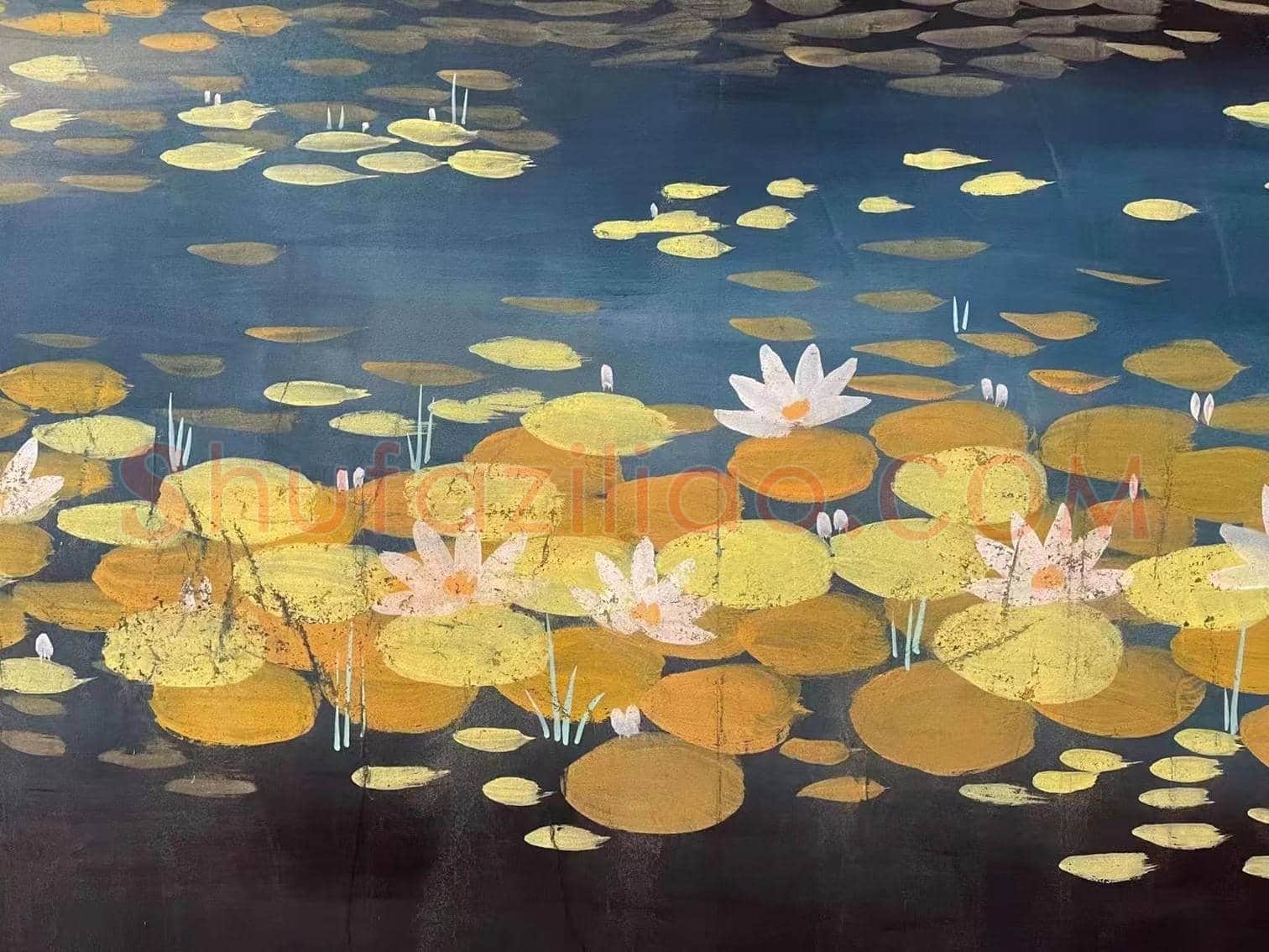 林风眠丈二钜制《荷塘芦雁图》，馆级精品 | 国画欣赏