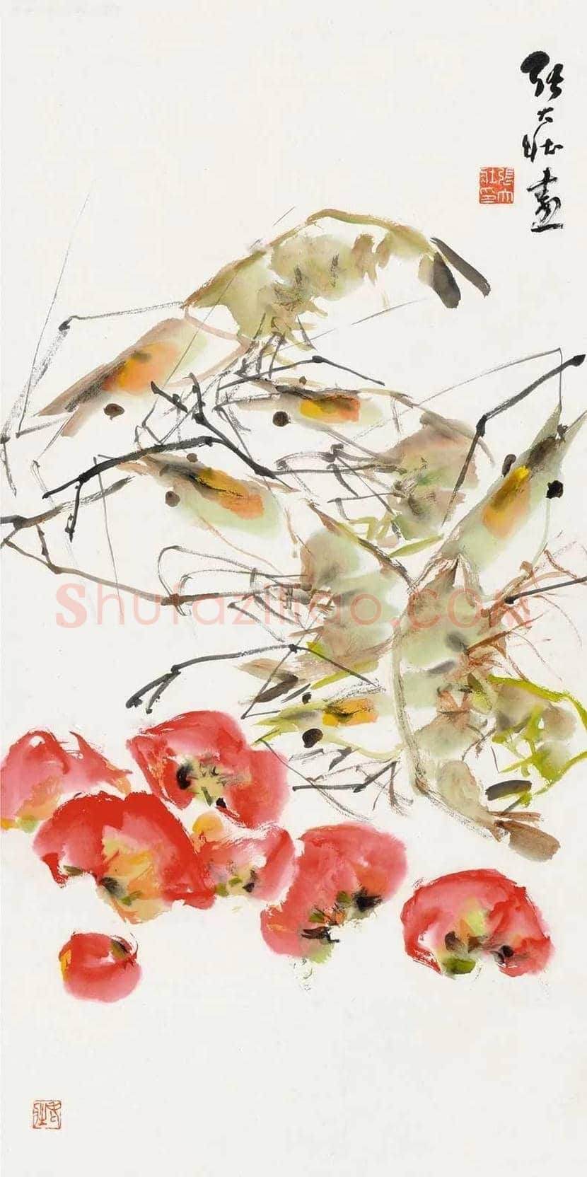 张大壮画虾作品欣赏 | 书画学堂