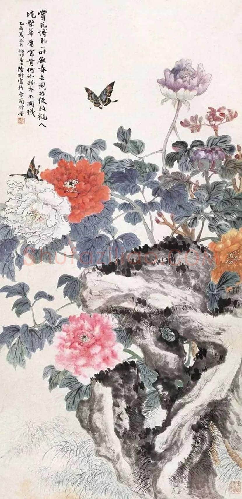 陆抑非牡丹作品欣赏 | 书画科普